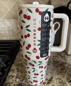 Cherries Hydrojug Traveler 40oz Stainless Steel Flip Straw- LIMITED EDITION